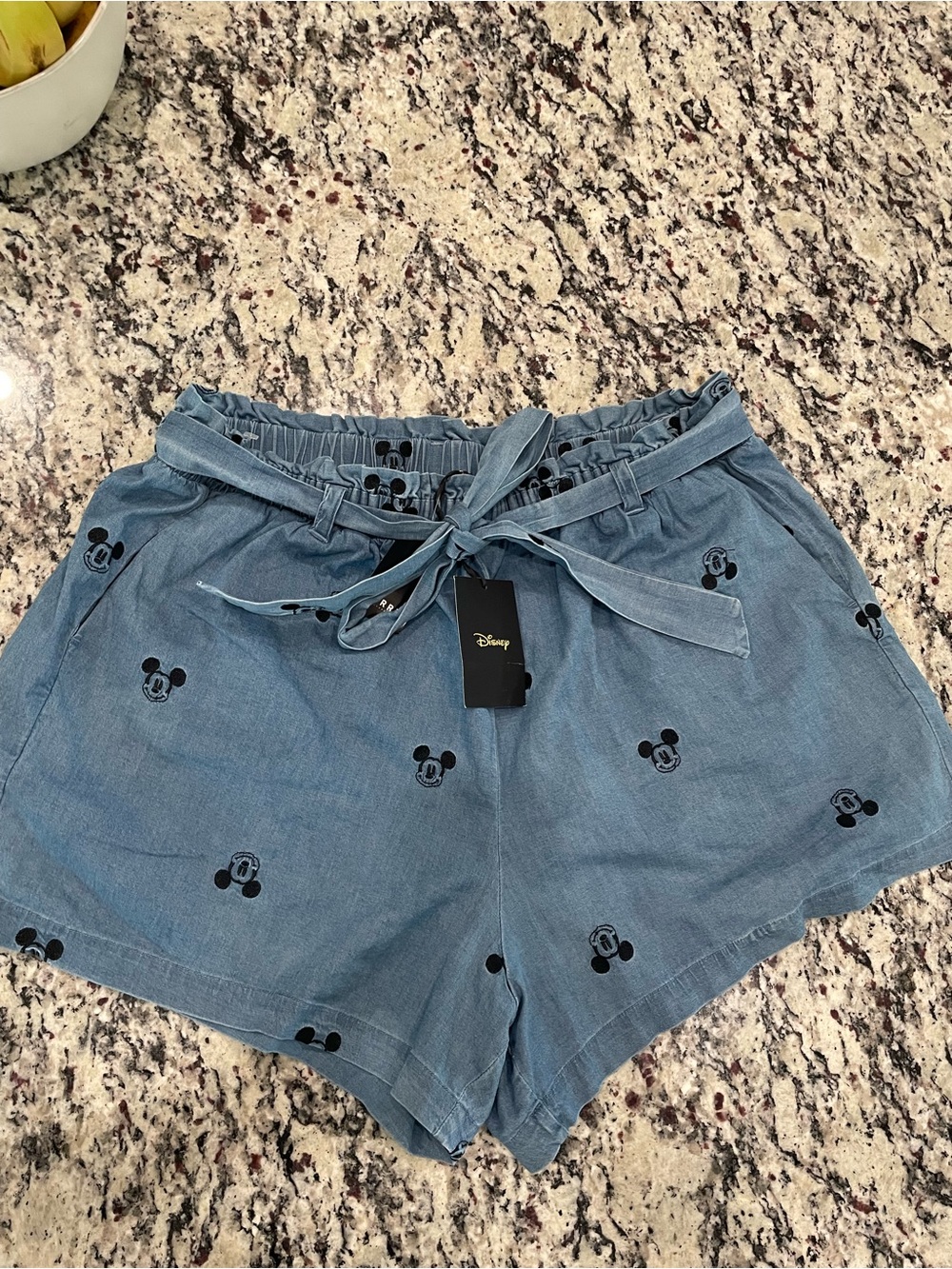 torrid Blue Mickey Print Paperbag Waist Shorts